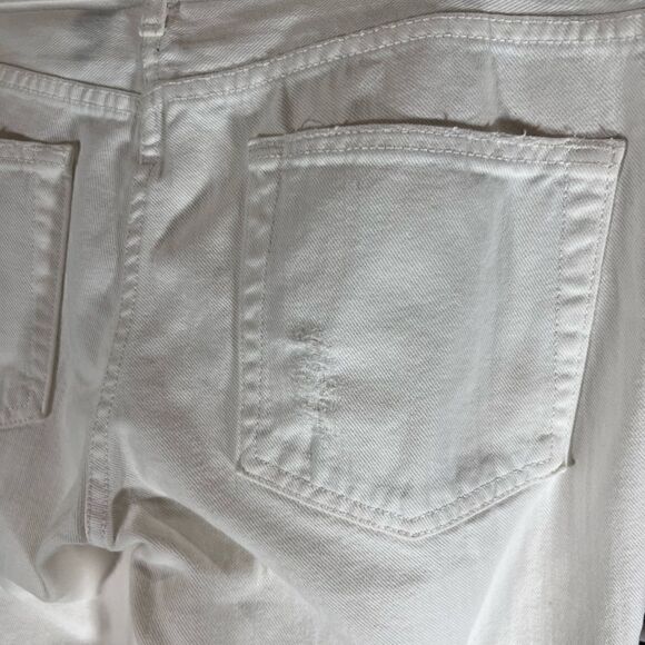 J. Crew straight leg distressed denim jeans white size 8 short - Picture 8 of 14